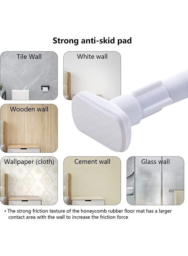 Happy Home Extendable Stainless Steel Tension Rod 110–200cm No Drilling, Heavy Duty Telescopic Pressure Rod Multi-Purpose for Shower Curtain Rail, Closet Clothes Hanging, Laundry Drying, Window Curtain, Wardrobe & Doorway, Rust-Resistant, Anti-Slip, Space-Saving for Bathroom & Home Use - Image 3